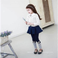 China Wholesale OEM Accepted Girls Long Bottom Pants With Knitted Lace